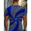 Áo thun nam họa tiết công nghệ Blue Vortex Thiết kế thoáng khí tay ngắn mùa hè Áo thường ngày