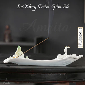 - Lư Xông Trầm Gốm Sứ - CXNP446