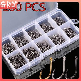 GKY - Bộ 100 Móc Câu Thép Carbon, Phù Hợp Cho Việc Câu Jip Và Cá Chép, Phụ Kiện Đi Biển