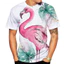 2026 Mới Họa Tiết Flamingo 3D In Unisex Cổ Tròn Tay Ngắn Cổ Tròn