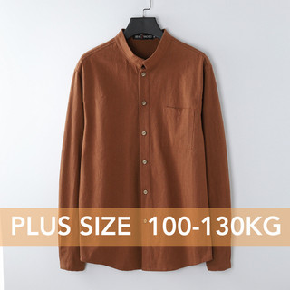 Áo sơ mi nam vải lanh cotton phong cách cổ điển Trung Hoa kích cỡ plus size