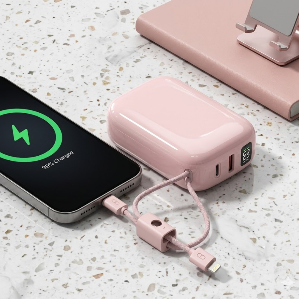 [Chính Hãng] Sạc Dự Phòng 20000mAh WIWU Sugar Plus P091 - Sạc Nhanh PD 20W/22.5W, Tích Hợp Cáp Sạc 4 Trong 1 Tiện Lợi