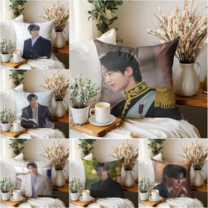 Vỏ gối Byeon Woo Seok, Vỏ gối in một mặt Perfect Crown, Trang trí ghế Sofa phòng khách Giáng sinh (Không có lõi)