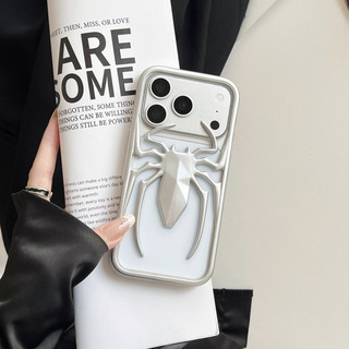 Ốp điện thoại mờ hình nhện rỗng 3D sáng tạo cho iPhone 17 16 15 14 13 Pro Max 17PM 16Plus