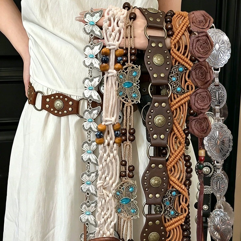 Đầm dây xích bohemian retro với thiết kế dân tộc và phong cách Trung Hoa mới lạ