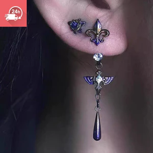 Dây chuyền và bông tai nữ thiết kế hoa đuôi hoặc màu tím Oriole, phù hợp cho thời trang hàng ngày