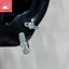 Vintage Charm Horus Mắt Xanh Zircon Cá Tính Đa Năng Bông Tai Nam Nữ