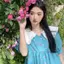 Váy ngắn nữ cho người béo, họa tiết nấm và màu sắc đối lập, thiết kế búp bê