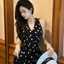 Đầm dây chấm bi phong cách phương Tây, form oversized dành cho cô nàng nóng bỏng