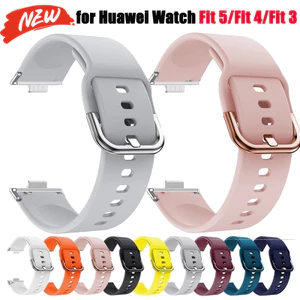 Không có khoảng trống dây đeo silicon cho vòng đeo tay thay thế thể thao Huawei Watch Fit 5 Pro cho Huawei Watch Fit5 Fit4 Fit3 ban nhạc Correa