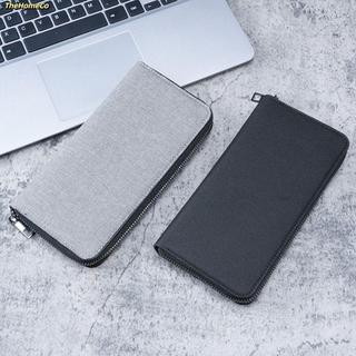 Ví dài nam THEHOMECO, Túi xách công sở nhiều khe bằng vải Canvas, Hộp đựng thẻ dung lượng lớn có dây kéo [Hot]