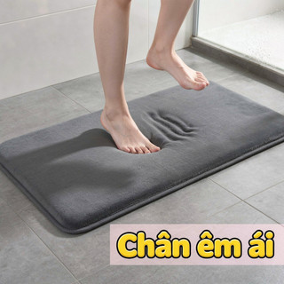 Thảm tắm xốp Memory Thảm trải sàn phòng tắm siêu thấm chống trượt Thảm mềm dày màu xám tại nhà