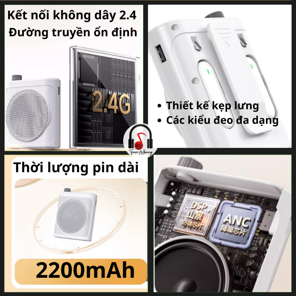 Loa Di Động Bluetooth 5.4 cho Giáo Viên Kiêm Máy Trợ Giảng M29 20W Kèm 2 Micro Kẹp Áo Từ Tính