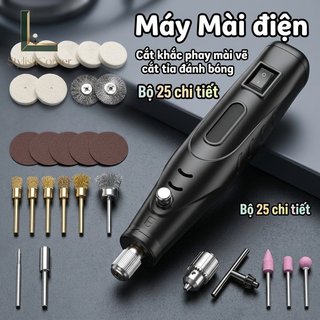 Dụng cụ quay Mini 25 chiếc Máy mài điện Bộ đánh bóng Máy khoan cầm tay Khắc cắt chà nhám