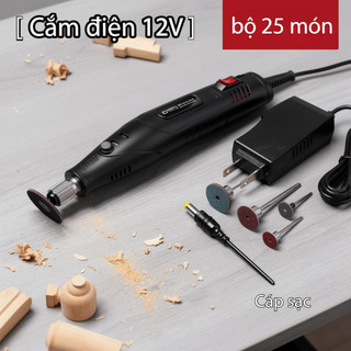 Dụng cụ quay Mini 25 chiếc Máy mài điện Bộ đánh bóng Máy khoan cầm tay Khắc cắt chà nhám