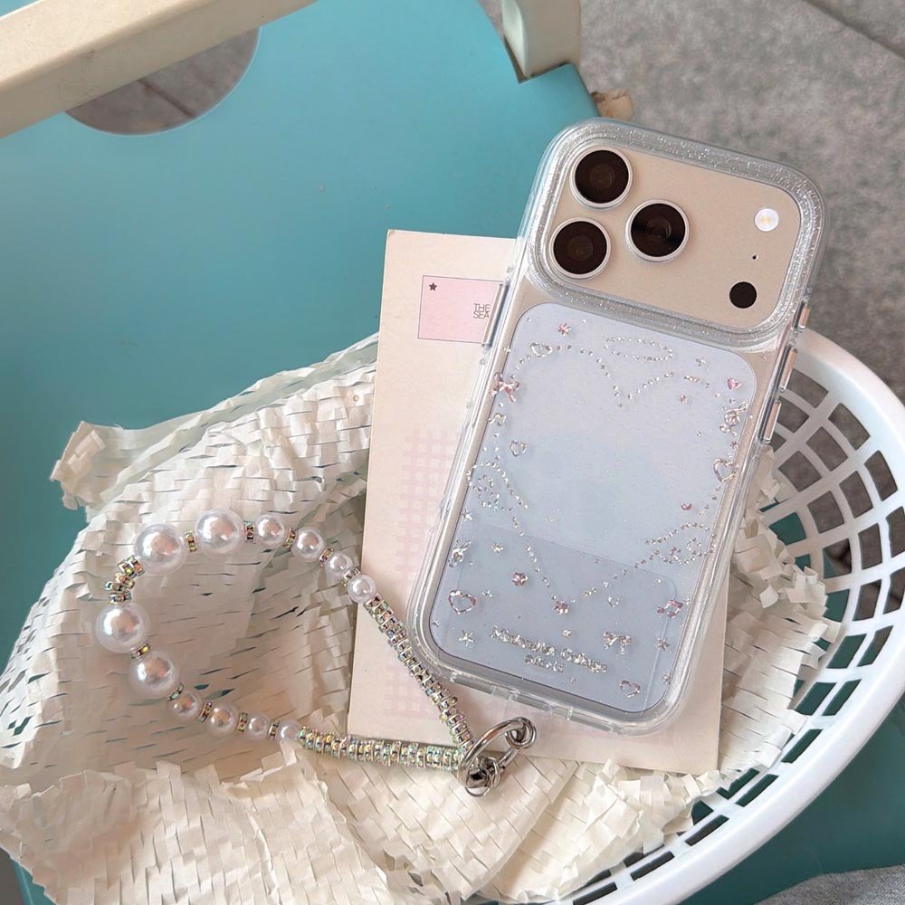 Ốp lưng cứng trong suốt Tương thích với iPhone 13 14 14Pro 14ProMax 15 15Pro 15ProMax 16 16Pro 16ProMax 17 17Pro 17ProMax Vỏ hoa văn cánh tình yêu