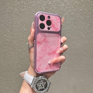 Ốp điện thoại đá cẩm thạch gọng mạ điện sang trọng cho iphone17 16 15 14 13 Promax chống sốc bảo vệ camera chống rơi bìa cứng