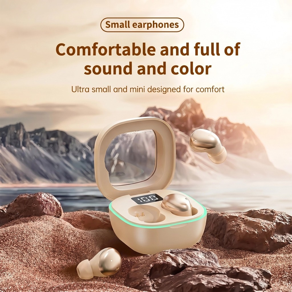 Tai nghe Senbenbao B51 Tai nghe ẩn Mini Bóng mạ điện khí quyển Băng tần ánh sáng Bluetooth 6.0 Màn hình sạc kỹ thuật số IPX5 + ENC