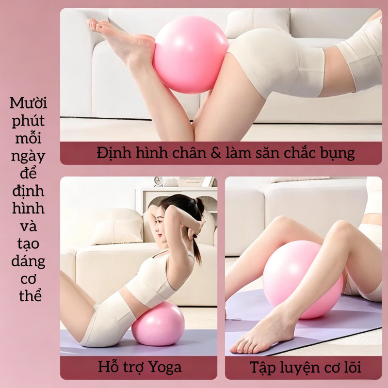 Bóng Yoga Pilates 25cm Chống Nổ – Tập Cơ Bụng Hiệu Quả, Tăng Cường Sức Mạnh Lõi, Dành Cho Người Mới Bắt Đầu