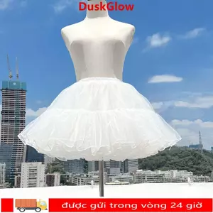 DUSKGLOW White Petticoat, Váy sợi mềm mượt Váy phồng không xương, Phụ kiện Cosplay Crinolinas 4 lớp Quần áo Cosplay Đáy váy Hỗ trợ