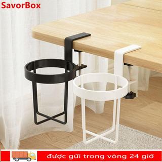 Giá đỡ cốc để bàn SAVORBOX, Giá đựng cốc kim loại không đục lỗ, Bàn đa chức năng di động chống tràn Giá để đồ cố định để bàn