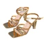 Giày Nữ Vàng Cao Gót Giày Sandal Nữ Hình Đặc Biệt Giày Cao Gót Thời Trang Vuông Ngón Chân Khóa Đơn Giản Giày Sandal Cao Gót Nữ MHBW