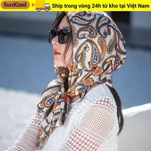 Turban Hồi giáo SUNKISSD, Mô phỏng Mũ Baotou mềm bằng lụa, Khăn trùm đầu chống nắng thoáng khí mùa hè dành cho nữ