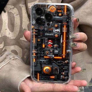 Ốp điện thoại trong suốt thời trang hợp thời trang màu đen mát mẻ Thích hợp cho iPhone 17promax / 15pro / 16 / 12 / 11pro / xsmax / 14pro / 13promax Vỏ chống va đập