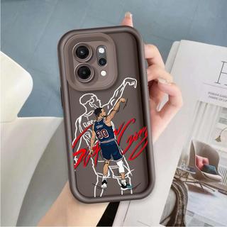 Ốp Lưng Cho OPPO Reno 6 8 10 11 12 13 14 15 F Pro Ốp Điện Thoại Mềm Silicon Hoạt Hình TPU Bóng Rổ Cà Ri Mắt Thiên Thần Ốp Lưng Chống Sốc