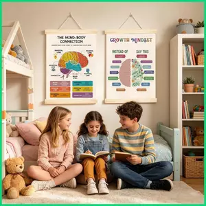 Áp Phích Treo Tường Sức Khỏe Tâm Thần 2 Miếng Trang Trí Nhà Cửa Truyền Cảm Hứng Trang Trí Tường Cho Cố Vấn Giáo Viên Giáo Dục jiwvn