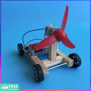 Chiếu sáng♨ Bộ mô hình lắp ráp xe gió một cánh bằng gỗ DIY Đồ chơi thí nghiệm khoa học