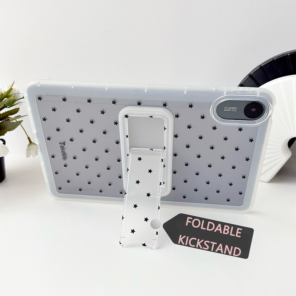 Vỏ Mềm CoverTransparent Stand Case Cho Redmi Pad SE 8.7 11 Pad 2 11 "9.7" Pro Pro2 12.1 K Pad Pad2 Bao Da Thân Thiện Với Da Chân Đế Có Thể Gập Lại