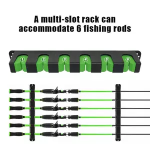 XOITOP Giá đỡ cần câu 6-Rod Ra Giá đỡ cực dọc Giá đỡ treo tường Mô-đun cho nhà để xe Câu cá Giá đỡ trưng bày Khung cố định VN