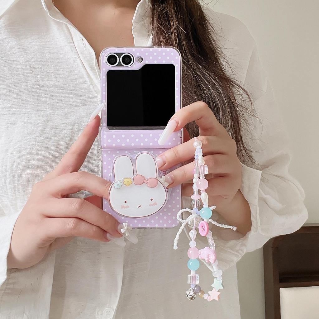 Thích Hợp Cho Samsung Galaxy ZFlip7 zflip6 Chấm Bi Vỏ Điện Thoại Từ Tính Dây Gấp Vỏ Cứng Cho Z Flip 7 6 5 4 3 5G HW Pura N3Flip MixFlip 2 Vỏ Bảo Vệ