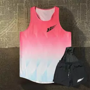 Sports Track and Field Quick-Dry Vest Suit Lined Shorts Marathon Racing Suit Men and Women iFZE