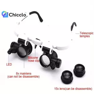 Kính lúp 8X / 15X / 23X Máy làm đồng hồ Jeweler có đèn LED Kính lúp kính đọc sách Kính mắt đẹp