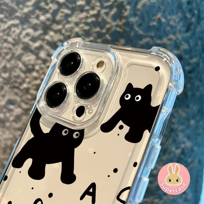 Ốp Điện Thoại Mèo Trắng Hoạt Hình Cho Huawei Nova 15 14 13 12 Pro Lite 13i 12S 12i 11i 11 Ultra 10 SE 10Z 9 8 7 Pro 6 SE 8i 7i 5G 4G Vỏ Trong Suốt Dễ Thương Bốn Góc Mềm Nắp lưng