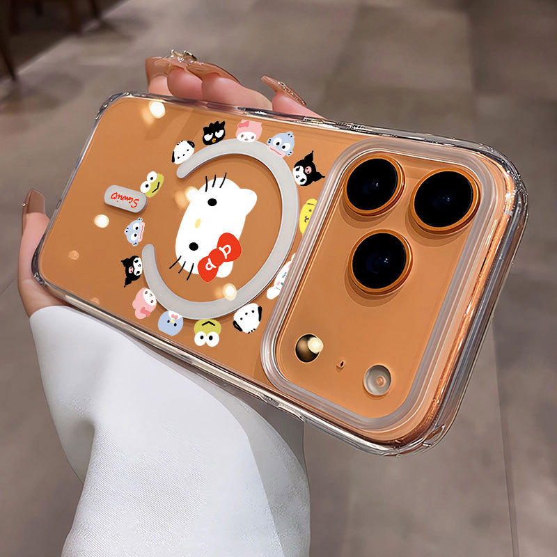 Ốp lưng iPhone họa tiết Hello Kitty hỗ trợ sạc không dây từ tính - iP 7/8/X/XS/XR/11/12/13/14/15/16/17/Plus/Air/Pro/Max