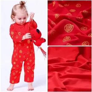 Cotton Nguyên Chất Lớn Đỏ Cho Bé Vải All-Cotton Bé Vải Bộ Đồ Ngủ Túi Ngủ Quần Áo Đỏ Lễ Hội Vải 5.5
