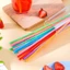 Dùng Một Lần Độc Lập Bao Bì Nghệ Thuật Dài Ống Hút Đơn Màu Cong Thực Phẩm Nước Giải Khát Trà Sữa Nước Ống Hút JB5R