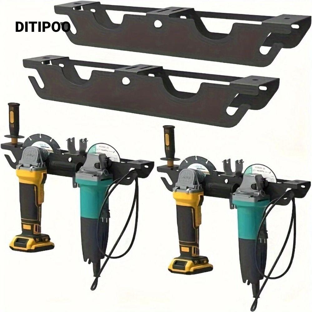 Giá đỡ máy mài góc DITIPOO, Giá đỡ máy mài góc màu đen gắn tường, Giá đựng dụng cụ bền bỉ chống mài mòn bằng kim loại hạng nặng