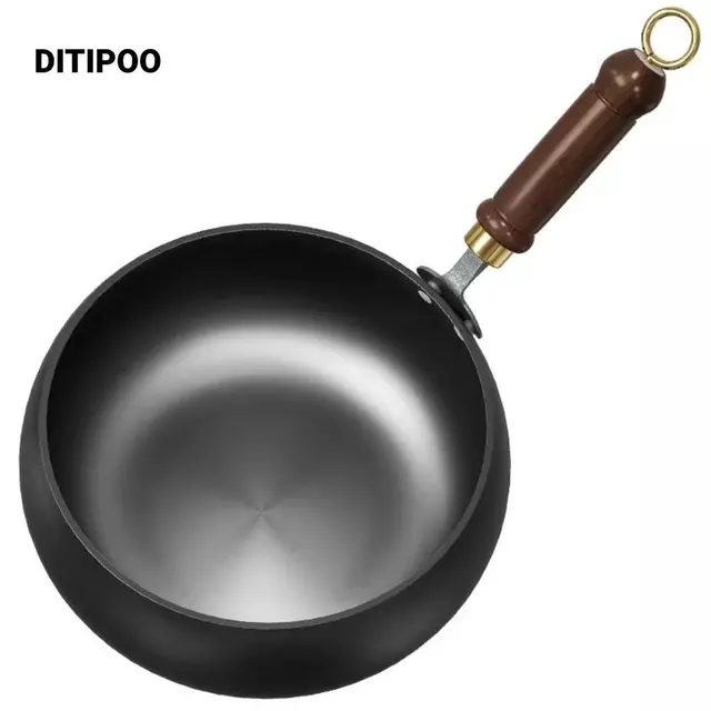 Chảo rán DITIPOO, Chảo chống dính đáy phẳng, Chảo rán chống dính bền bỉ Không phủ chống dính Cắm trại