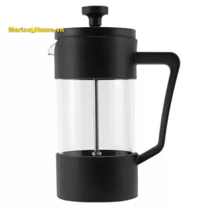 Máy pha cà phê & trà French Press, Máy ép cà phê thủy tinh Borosilicate dày không gỉ và máy rửa chén an toàn, màu đen