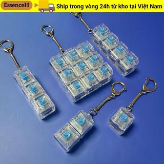 ESSENCEH Fidget Móc Khóa, Nút Keycap 4 / 5 Phím Bàn Phím Ngón Tay, Thư Giãn Giảm Căng Thẳng Tiện Ích Vượt Qua Thời Gian Giải Nén Móc Khóa Người Lớn