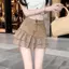 Hot Girl Cover Belly Cover Váy hông Váy Denim phong cách châu Âu Mỹ Váy nghệ thuật xếp li bên ngoài mặc quần an toàn