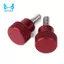 6 Cái M4x10mm Sợi Cao Đầu-Kurled Ngón Tay Cái Vít Núm Hợp Kim Nhôm Màu Đỏ Đan Vai Flat Tip Thumbscrew