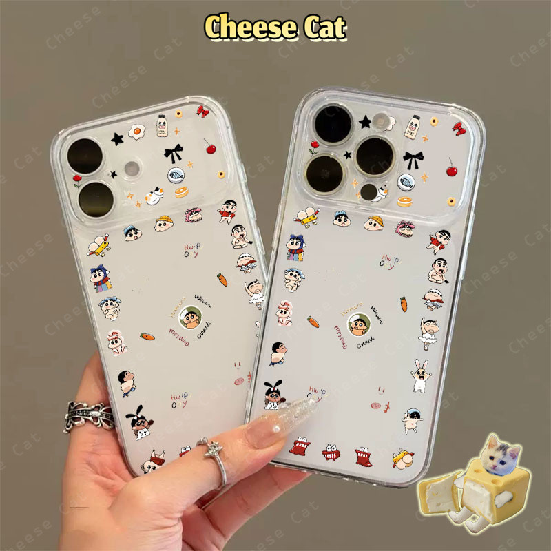 Chuyển sang tuổi 17PM Shin Ốp điện thoại bảo vệ họa tiết ống kính dễ thương cho iPhone Xs XR 11 12 13 14 15 16 Pro Max
