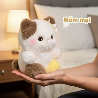 Mèo Sang Trọng Đồ Chơi Ngọc Trai Mềm Lông Tơ Thú Nhồi Bông Dễ Thương Quà Tặng Trang Trí Gối Phòng Ngủ Sofa Kawaii