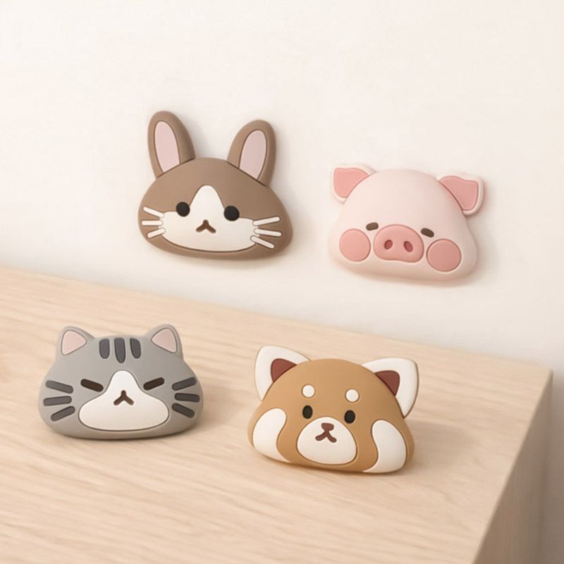 Miếng lót cao su mềm dán cửa, tủ lạnh, tường chống va chạm, hình chim cánh cụt/gấu Panda, dễ thương