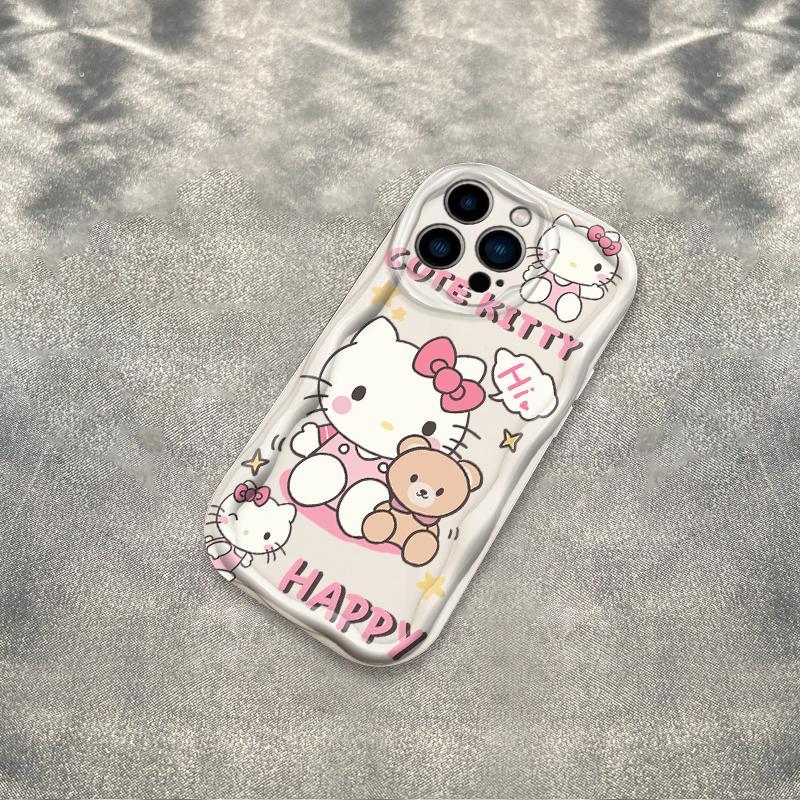 Thích hợp cho iPhone 17 16 15 14 13 12 11 Pro Max Plus 17 AIR 3D Wave Soft TPU Kitty Rilakkuma Vỏ điện thoại chống sốc